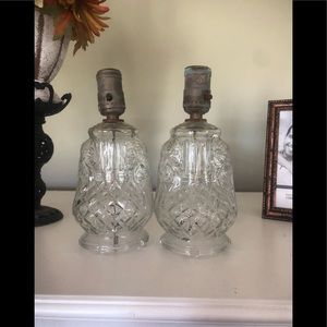 2 Vintage Glass Lamps Decor